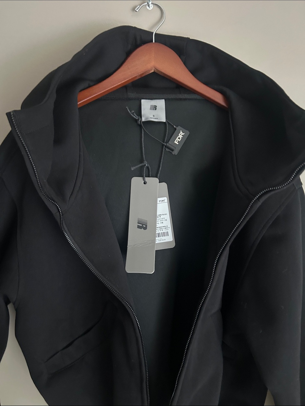 FDR Studio Black Zip-Up Hoodie Jacket -  Cozy heavy coat to ease anxiety - Picture 2 of 3